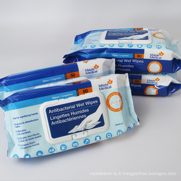 Lingettes nettoyantes désinfectantes antibactériennes pour les soins personnels